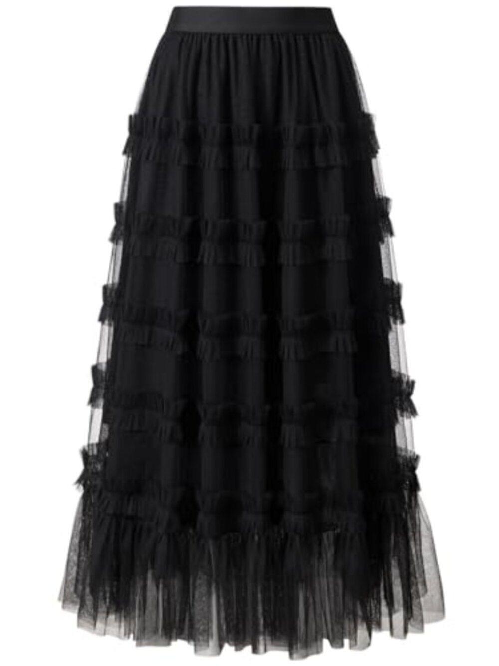 Tulle Maxi Skirt High Waisted A-Line Flowy Fairy for Women
